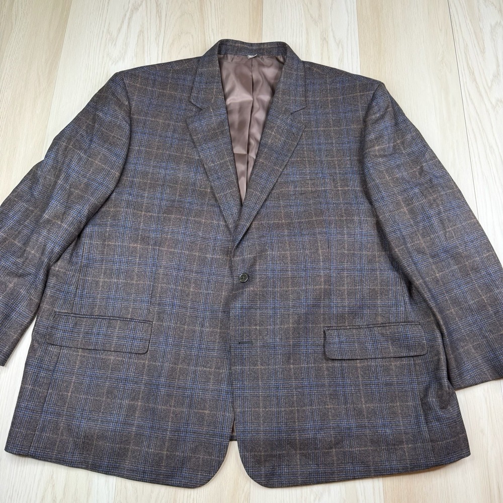 Oak Hill Blazer Windowpane Plaid Reda 1865 Wool Sport Coat Jacket Size 54R DXL